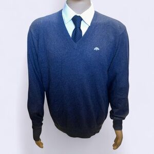 Peter Millar Charcoal blue 100% cashmere V-Neck Sweater